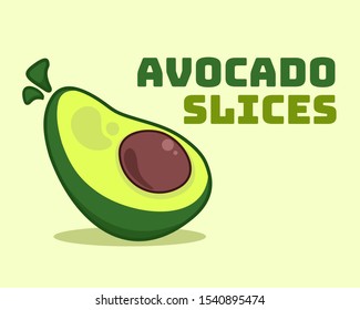 avocado green fruit slice logo concept design illustration