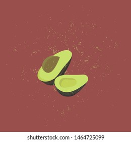 Avocado green fruit vector illustration