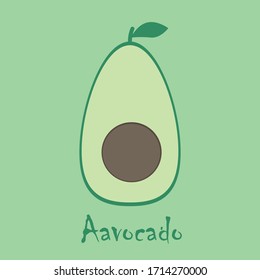 Aguacate. Verduras y verduras sanas. Ilustración vectorial.