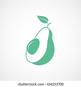 Avocado  Green Icon On White Background