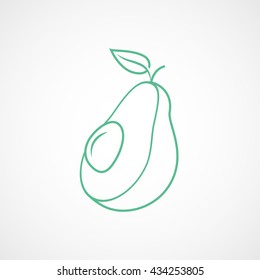 Avocado  Green Icon On White Background