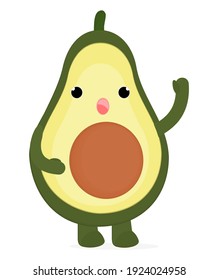  Avocado  Green kawaii cute fruits cartoon vector design illustration