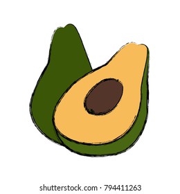 avocado half cut