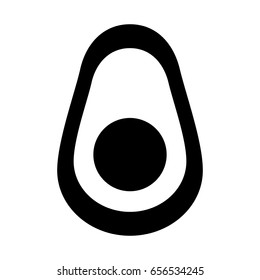 avocado half fresh vegetable isolated icon