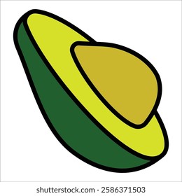 Avocado Half Icon Element For Design