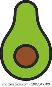 Avocado in half, illustration, on a white background.