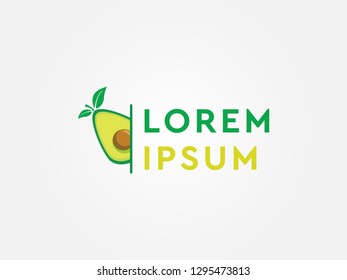 Avocado Half Portrait Logo Design