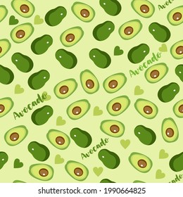 
Avocado, half avocado seamless endless background. For textiles, wrapping paper, scrapbooking, wallpaper. Vector illustration.