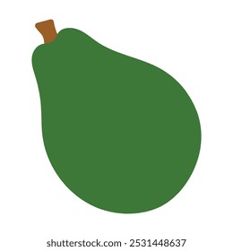 Avocado, half sliced avocado with green leavesVector Illustration with White Background.