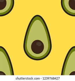 avocado halves seamless pattern