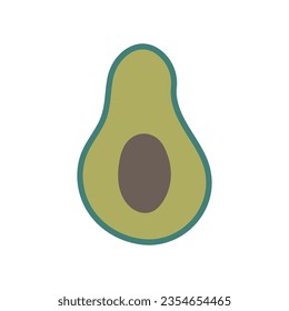 Avocado hand drawn. Abstract shape fruit inspiration. Vector illustration, flat design