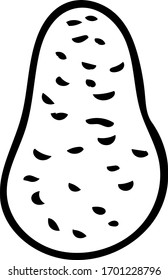Avocado hand drawn in doodle style. Scandinavian simple monochrome minimalism. single element for design sticker, poster, card, label. fruit