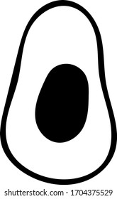 Avocado hand drawn in doodle style. Scandinavian simple monochrome minimalism. single element for design sticker, poster, card, label. fruit