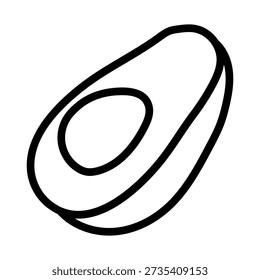 Vector de Icono Dibujado a Mano de Aguacate Aislado sobre Fondo Blanco, Ilustración de Bosquejo de Fruta