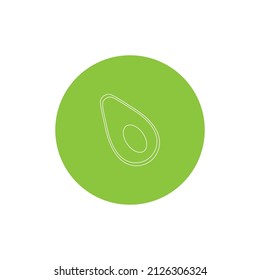 Avocado hand drawn outline doodle icon. Vector sketch illustration of avocado with a seed for print, web, mobile and infographics isolated on green background.