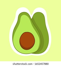 Avocado is hand drawn in vector.