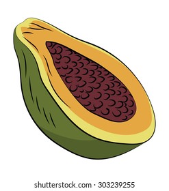 Avocado Hand Drawn Vector Icon 