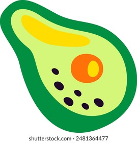 Ilustración vectorial dibujada a mano de aguacate