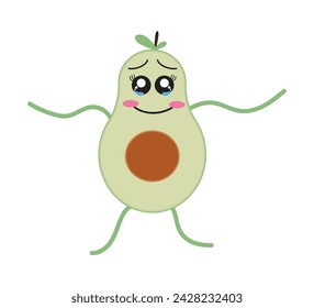 Avocado happy and shy character
