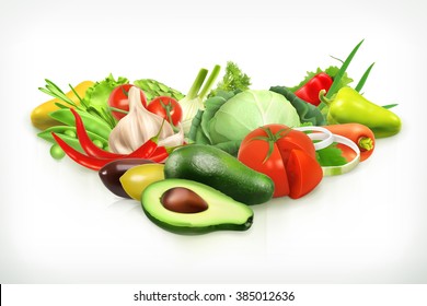 Avocado, harvest juicy and ripe vegetables vector illustration