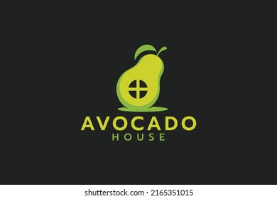 avocado house logo with a combination of avocado and window