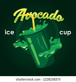 avocado ice cup with spash juices