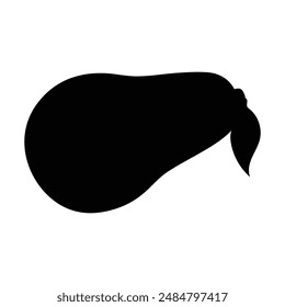 Avocado icon black illustration. Single fruit icon outlined silhouette, Isolated healthy food design on white background stock illustration