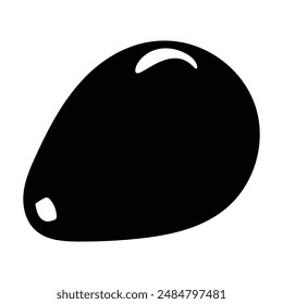 Avocado icon black illustration. Single fruit icon outlined silhouette, Isolated healthy food design on white background stock illustration