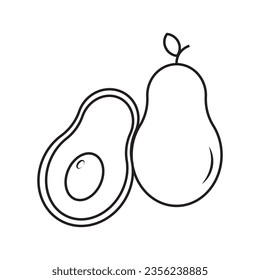 Avocado icon black. Single fruit icon.