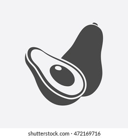 Avocado icon black. Single fruit icon.