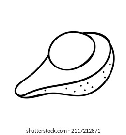 avocado icon black and white vector illustration. Editable outline stroke.