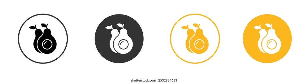 Avocado-Symbol schwarz-weißes Vektorumrisszeichen