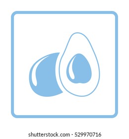 Avocado icon. Blue frame design. Vector illustration.