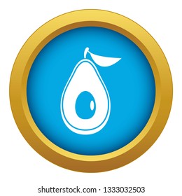 Avocado icon blue vector isolated on white background for any design