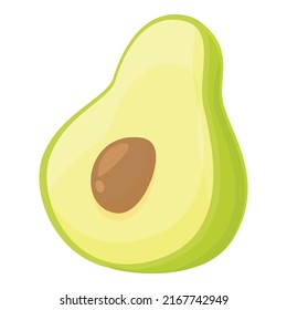 Vector de dibujos animados con icono de aguacate. La fruta fresca. Baraja verde de petróleo