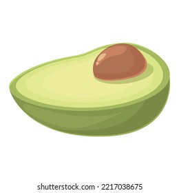Avocado icon cartoon vector. Half green. Slice fruit
