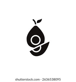 abacate icon collection .estilo de design com fundo