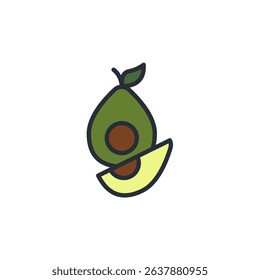 avocado icon collection .design style with background