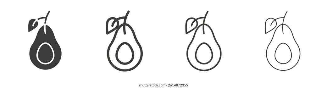 Avocado icon collection for website designs