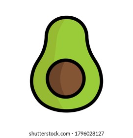 Avocado-Symbol, bunte Früchte einzeln, exotisch köstliche Früchte, Vektorgrafik