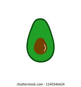 Avocado icon. Avocado cut from the center vector icon.