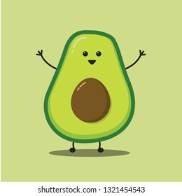 avocado icon cute with colour