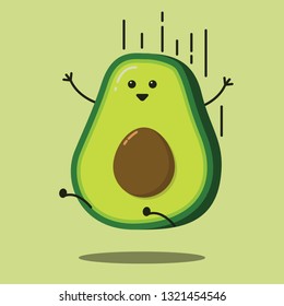 avocado icon cute with colour
