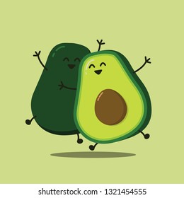 avocado icon cute with colour