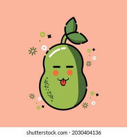 avocado icon cute with colour