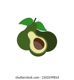 Avocado-Symbol-Design, Vektorgrafik-Vorlagen, weiß Hintergrund