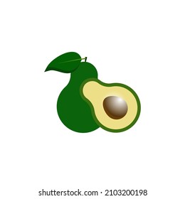 diseño vectorial de iconos de aguacate blanco en el fondo