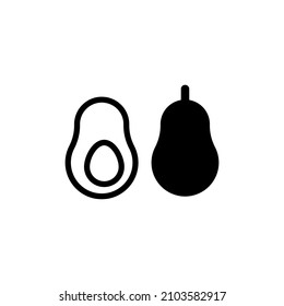 diseño vectorial de iconos de aguacate blanco en el fondo
