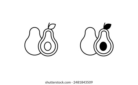 Avocado icon design with white background stock illustration