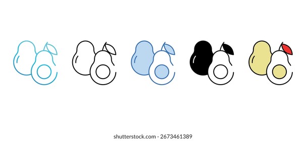 Design de ícone abacate com fundo branco ilustração stock